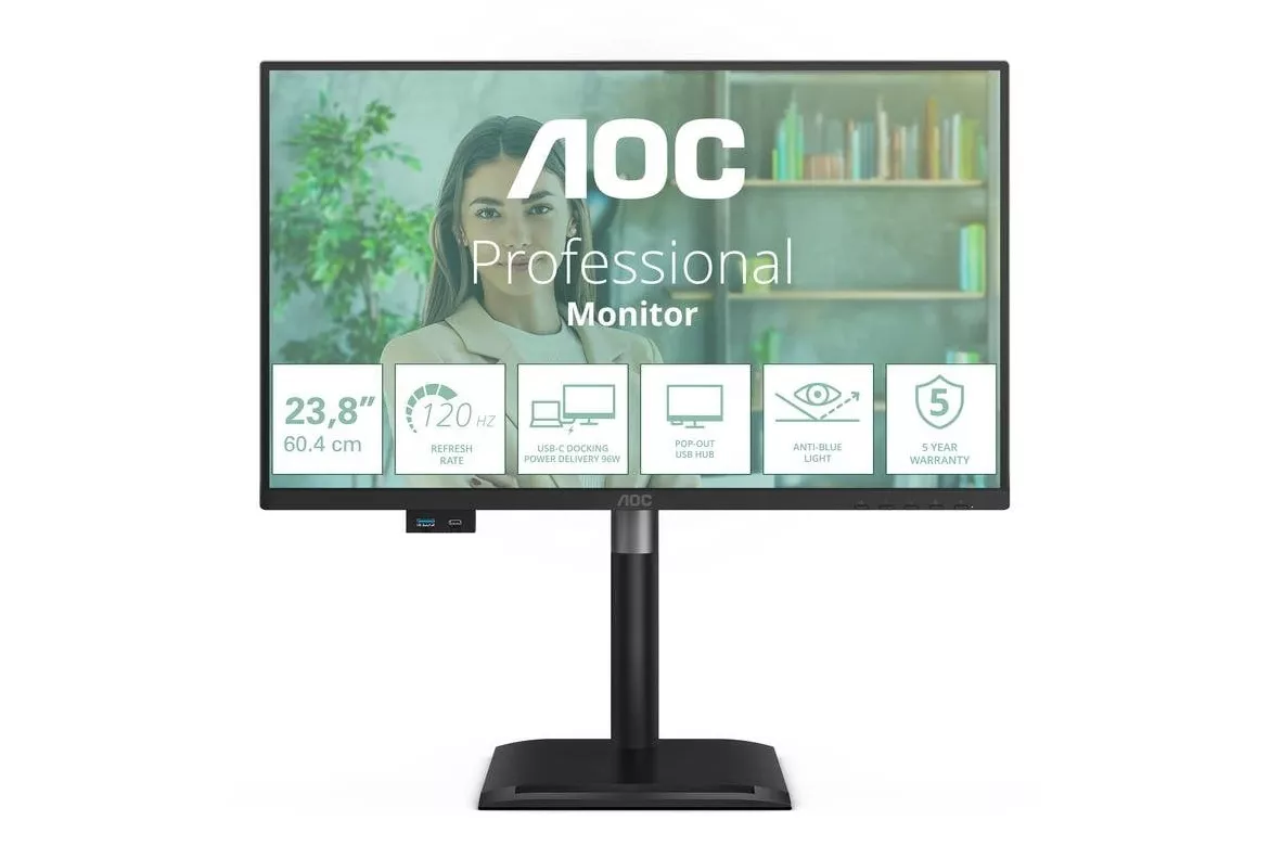 Monitor AOC 24P4CV 24" FullHD 120Hz IPS Docking USB-C Altura Ajustable