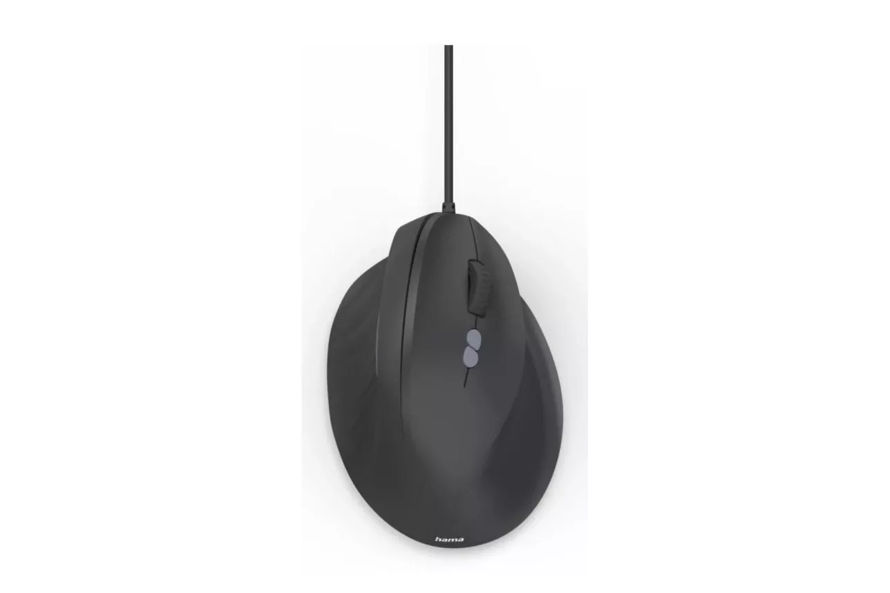 Rat&oacute;n Hama ECM-500R USB cableado 1800 DPI negro dise&ntilde;o vertical ergon&oacute;mico