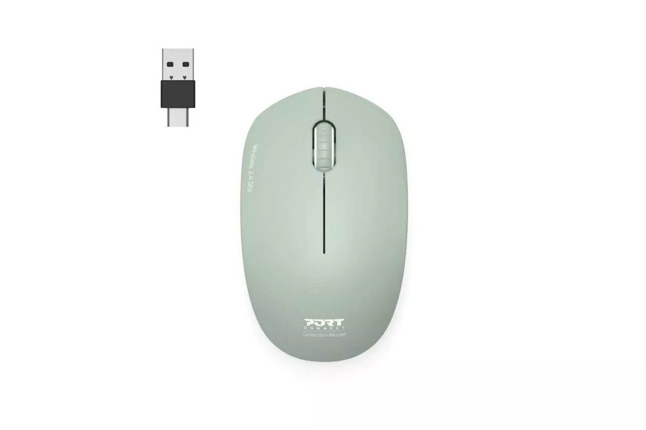 Rat&oacute;n PORT DESIGNS 900543 inal&aacute;mbrico RF 1600 DPI verde ambidiestro