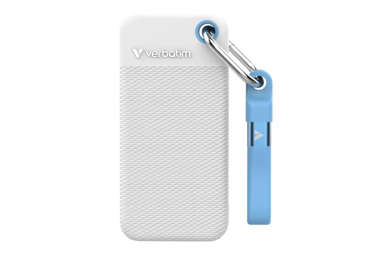 Disco Duro Verbatim Pocket SSD 1TB Externo USB-C 1000MB/s Azul Blanco