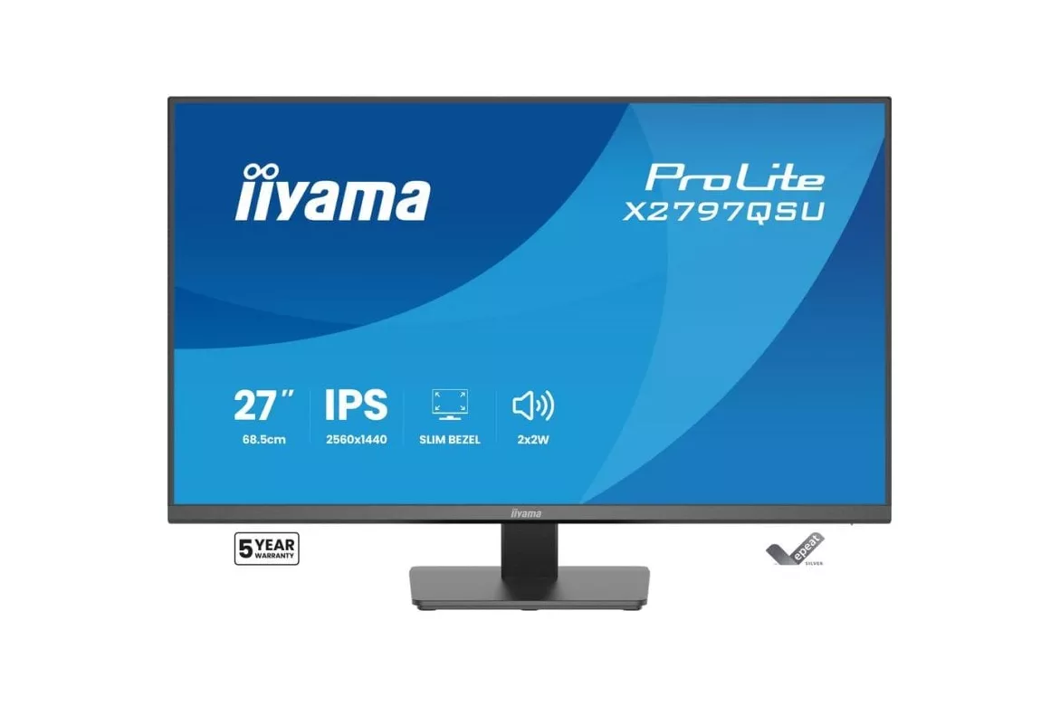 Monitor iiyama ProLite X2797QSU-B1 27" Quad HD 75Hz IPS USB Hub Altavoces Flicker-Free