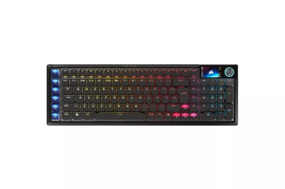 Teclado Corsair Vanguard Air 99 inal&aacute;mbrico &oacute;ptico perfil bajo con LCD y RGB