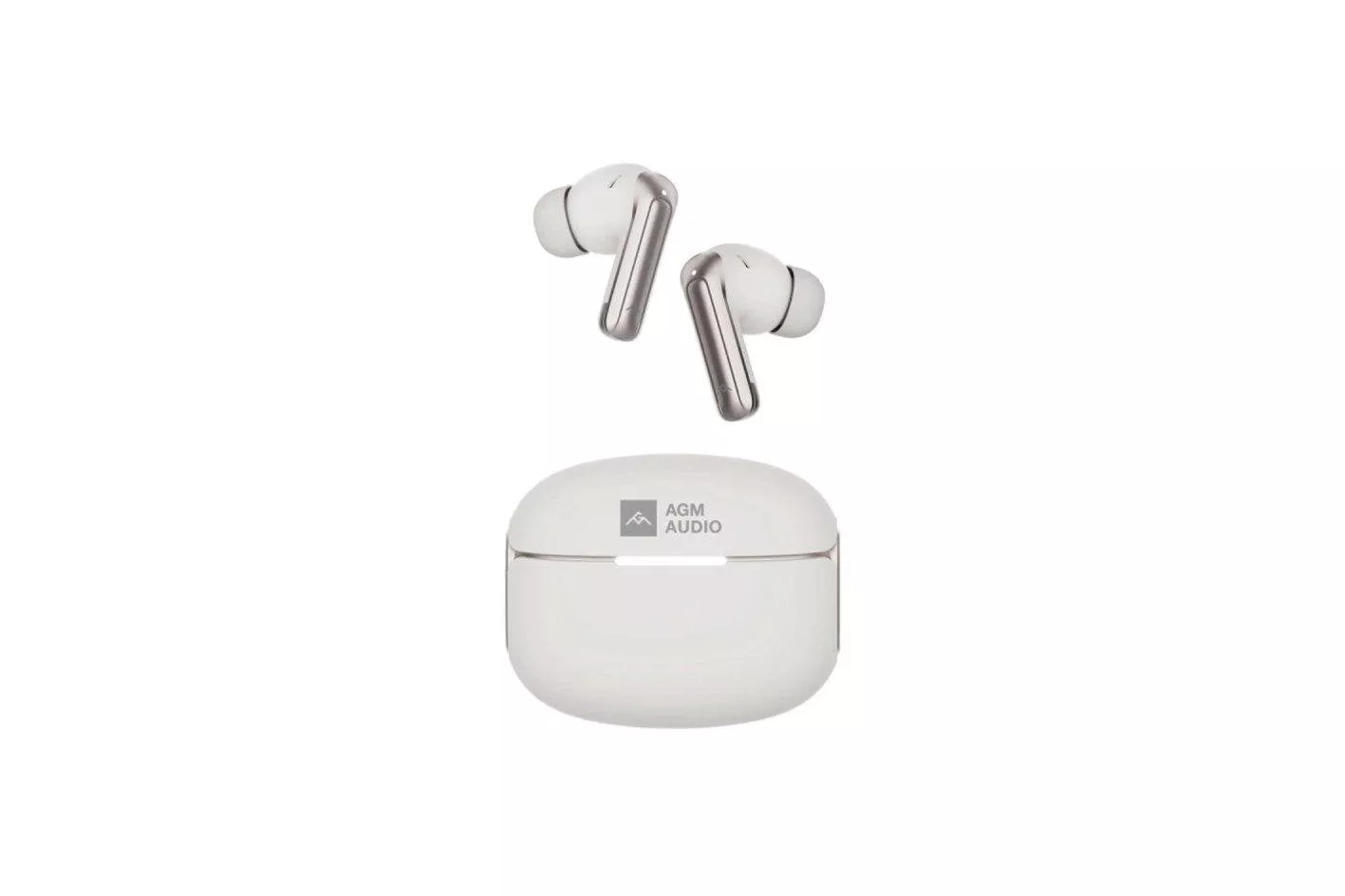 Auriculares AGM Buds 8 inal&aacute;mbricos Bluetooth con Cancelaci&oacute;n de Ruido y control t&aacute;ctil beiges