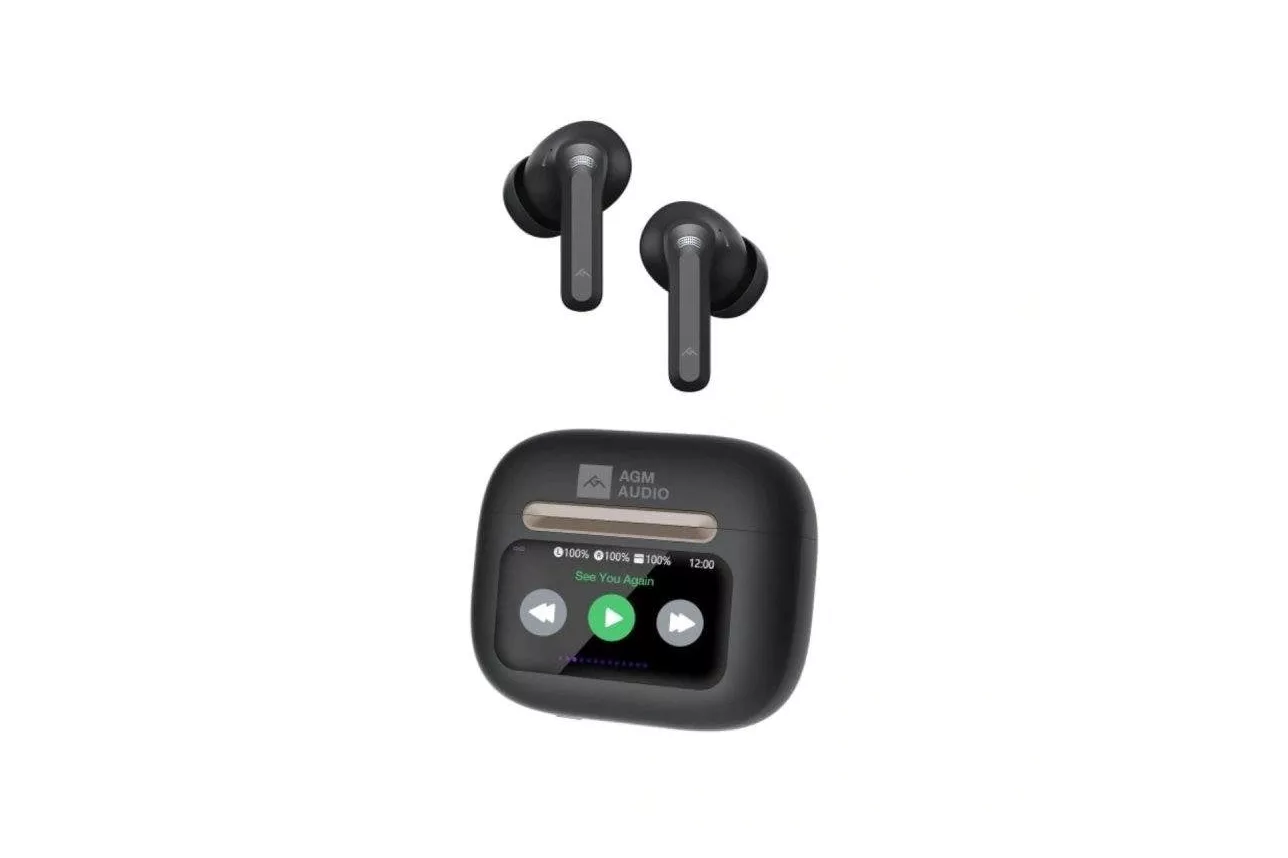 Auriculares AGM Buds 9 inal&aacute;mbricos Bluetooth con Cancelaci&oacute;n de Ruido, pantalla t&aacute;ctil y micr&oacute;fono, negros