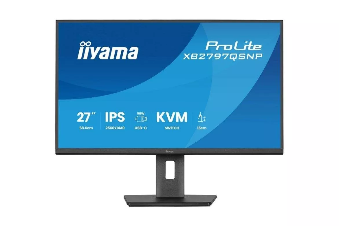 Monitor iiyama ProLite XB2797QSNP-B1 27" QHD 75Hz IPS USB-C KVM LAN Altavoces