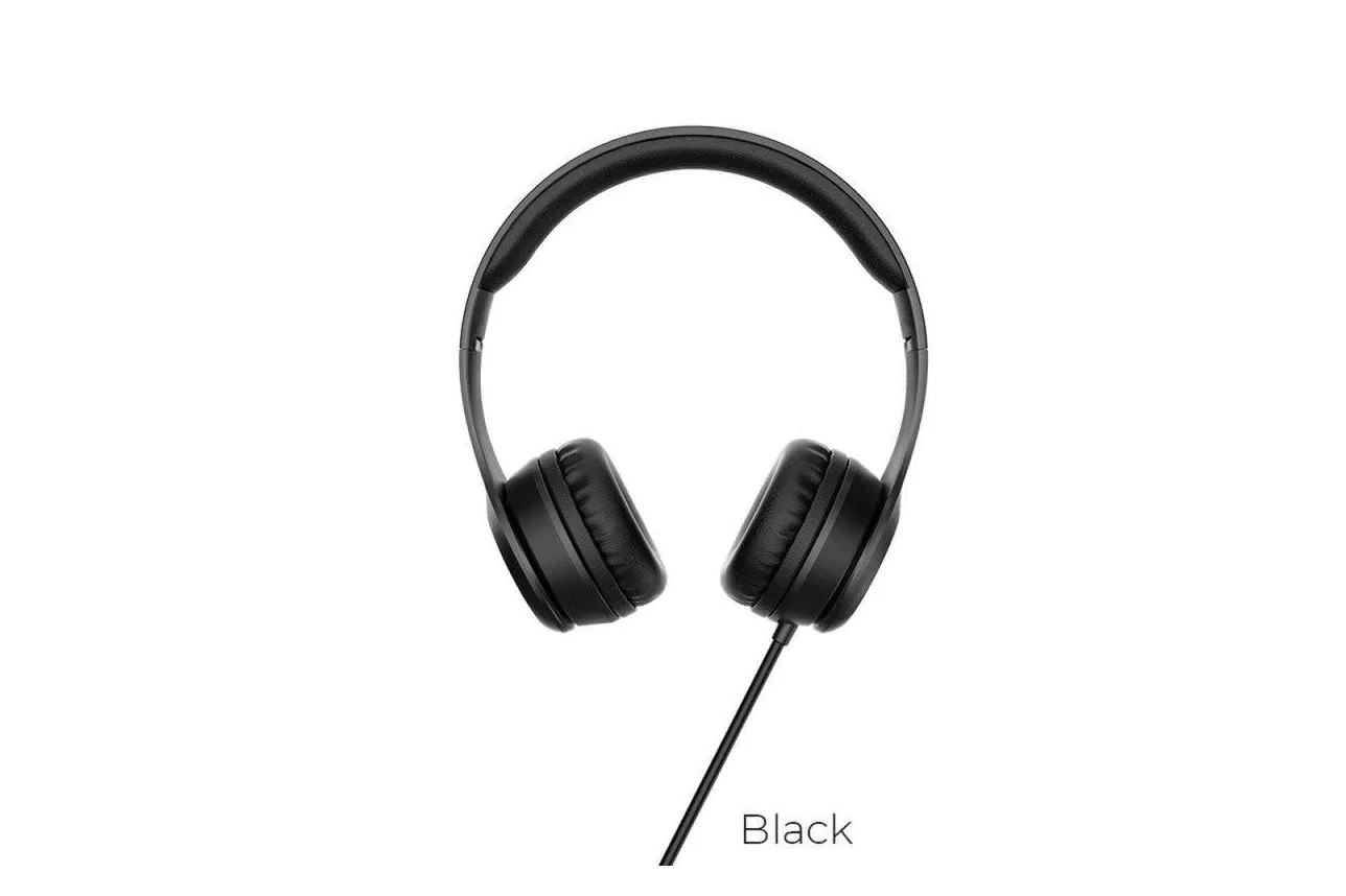Auriculares Hoco W21 con cable Jack 3.5 mm para uso diario con micr&oacute;fono y control en cable negros