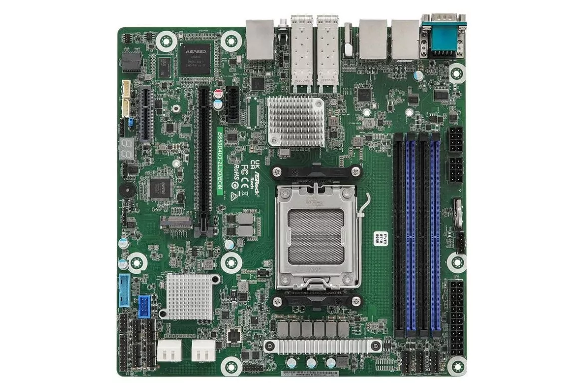 Placa Base AsRock B650D4U3-2L2Q/BCM B650 Socket AM5 DDR5 micro ATX Sin WiFi Dual LAN M.2 VGA HDMI