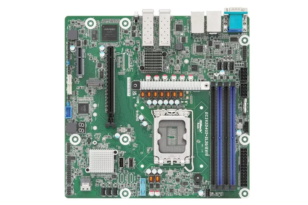 Placa Base AsRock EC262D4U2-2L2Q/E810 Intel C262 LGA 1700 DDR5 micro ATX ECC RAID Dual LAN IPMI