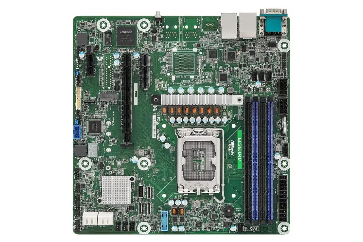 Placa Base ASRock EC266D4U Intel C266 LGA 1700 DDR5 micro ATX ECC Dual LAN M.2