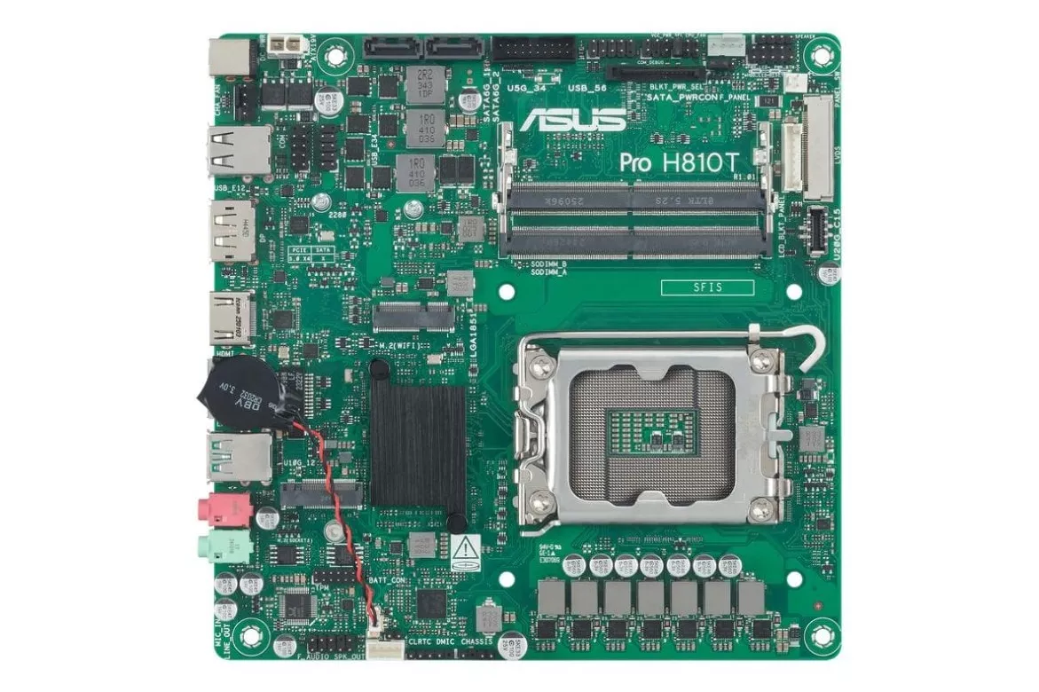 Placa Base ASUS Pro H810T-CSM H810 LGA1851 DDR5 Thin Mini ITX Gigabit Ethernet M.2