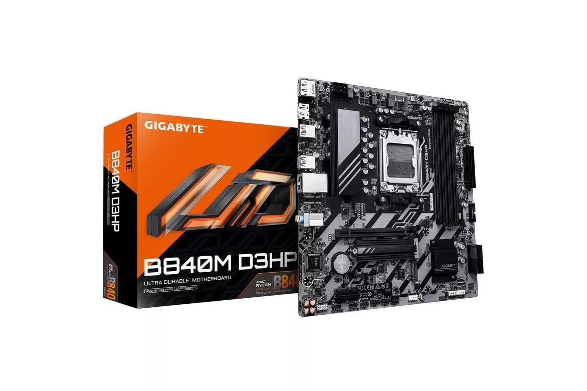 Placa Base Gigabyte B840M D3HP AMD B840 Socket AM5 DDR5 Micro ATX Sin WiFi RAID RGB