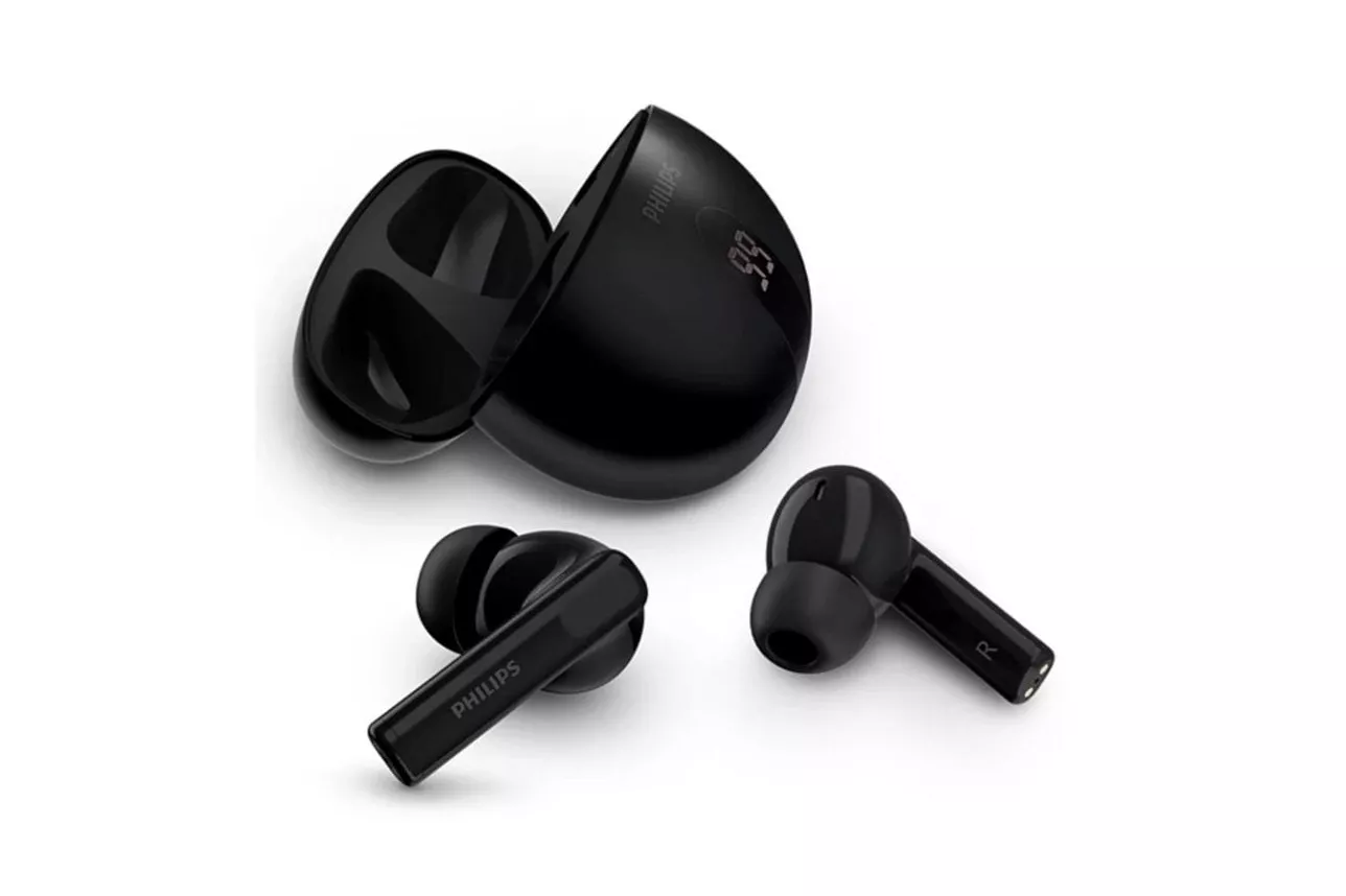 Auriculares Philips TAT2520BK/00 inal&aacute;mbricos Bluetooth con Cancelaci&oacute;n Activa de Ruido, resistentes al agua, negros