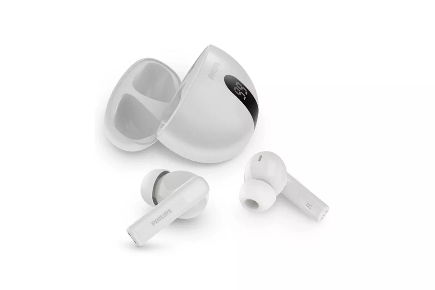 Auriculares Philips TAT2520WT/00 inal&aacute;mbricos Bluetooth con Cancelaci&oacute;n Activa de Ruido, resistentes al agua, blancos