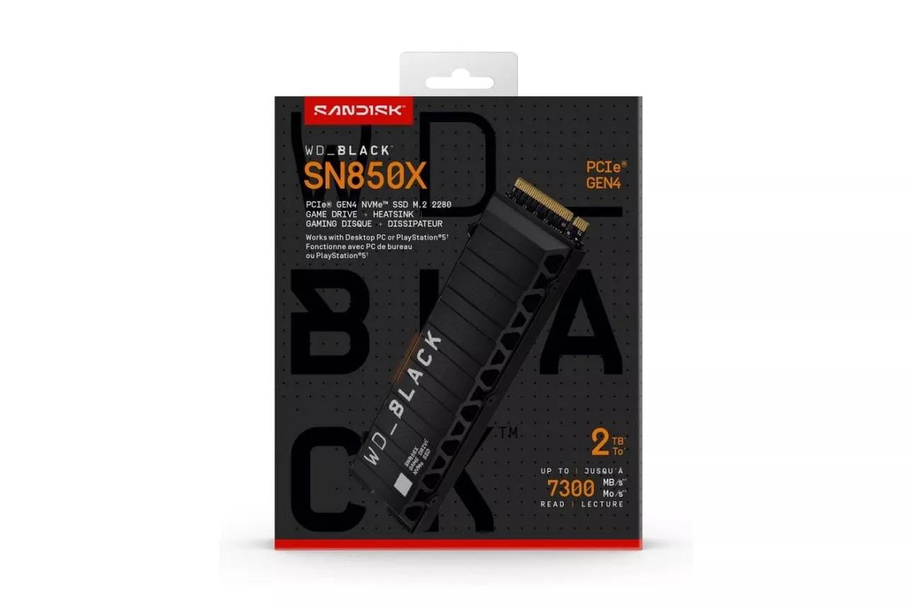 Disco Duro WD Black SN850X 2TB M.2 NVMe PCIe 4.0 7300MB/s Disipador