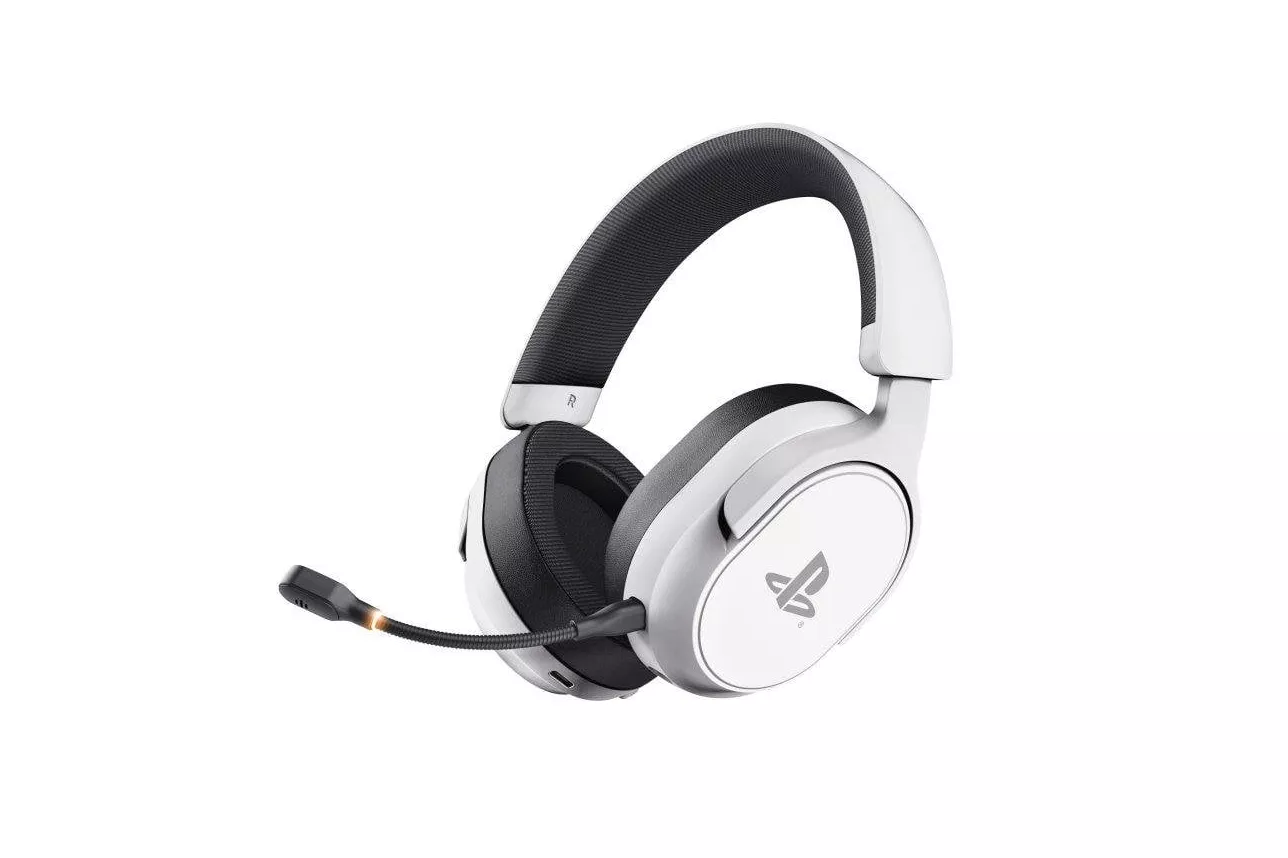 Auriculares Trust GXT 499W Forta inal&aacute;mbricos USB para gaming PS5 con micr&oacute;fono desmontable blancos