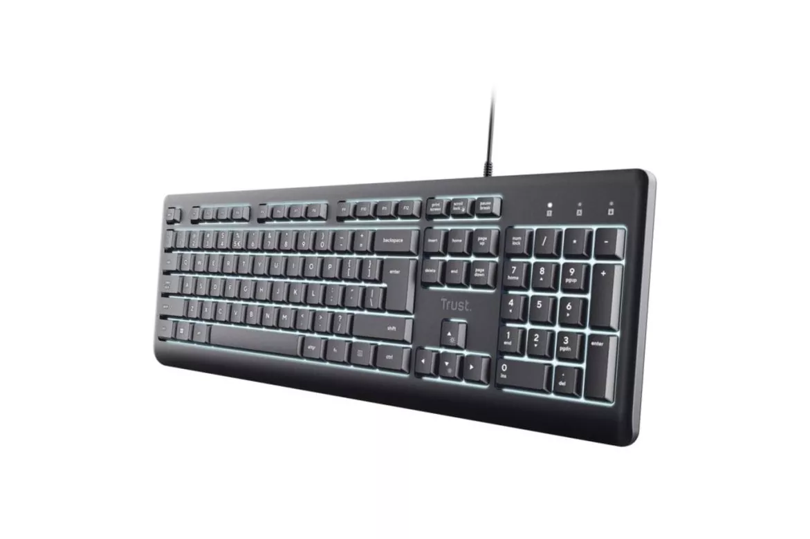 Teclado Trust Primo membrana completo con retroiluminaci&oacute;n ajustable y USB-C