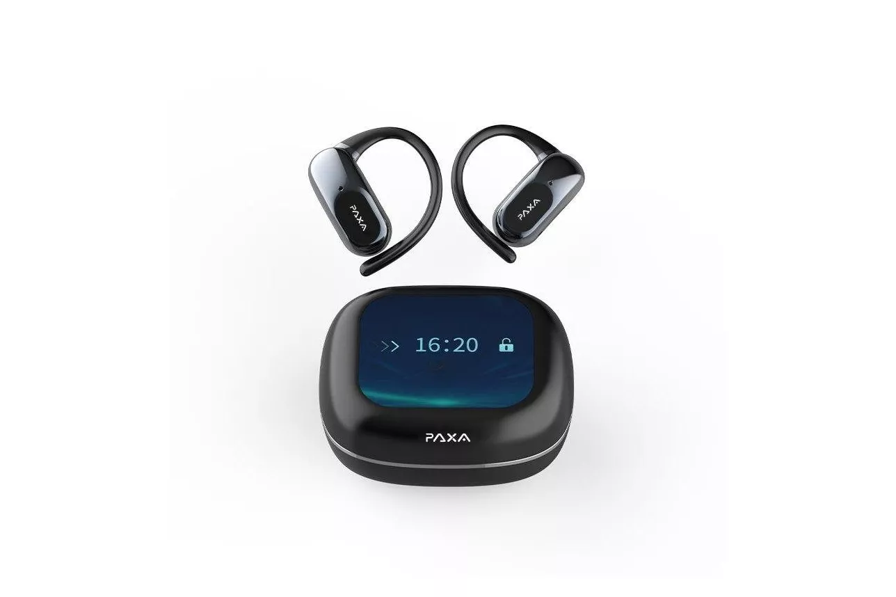 Auriculares Gen&eacute;rica Paxa inal&aacute;mbricos Bluetooth 5.4 con Cancelaci&oacute;n de Ruido y pantalla t&aacute;ctil Negro