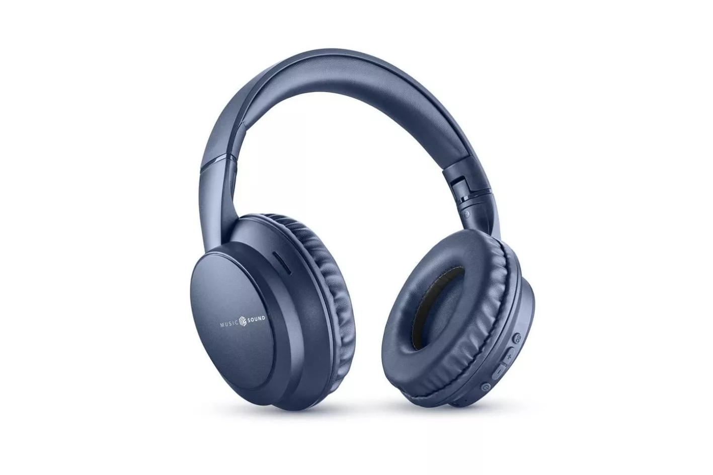 Auriculares Music Sound BOOST inal&aacute;mbricos Bluetooth con 3 modos EQ, micr&oacute;fono y plegables azul