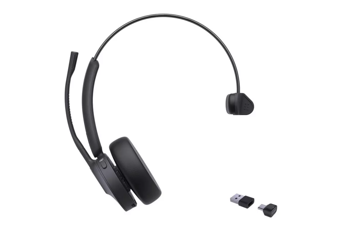 Auriculares Yealink BH70 Mono Teams con cable USB-C/USB-A para oficina con Cancelaci&oacute;n de Ruido, micr&oacute;fono boom y control en auricular, color negro