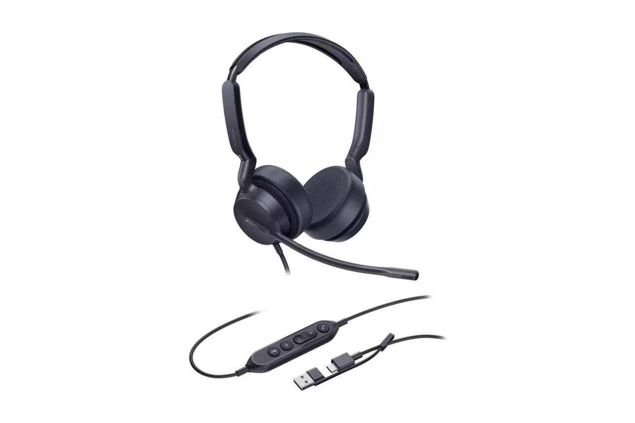 Auriculares Yealink UH42 Dual UC con cable USB-C/A para llamadas y m&uacute;sica con micr&oacute;fono, negro