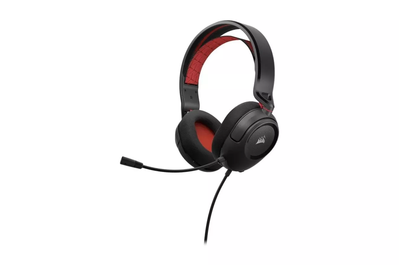 Auriculares Corsair HS35 v2 con cable Jack 3,5 mm Gaming Micr&oacute;fono y controles, rojo