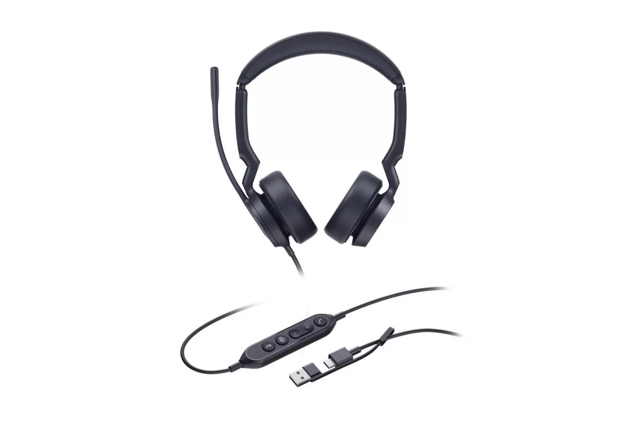 Auriculares Yealink UH44 Dual con cable USB-C/A, cancelaci&oacute;n de ruido y micr&oacute;fono para oficina, negros