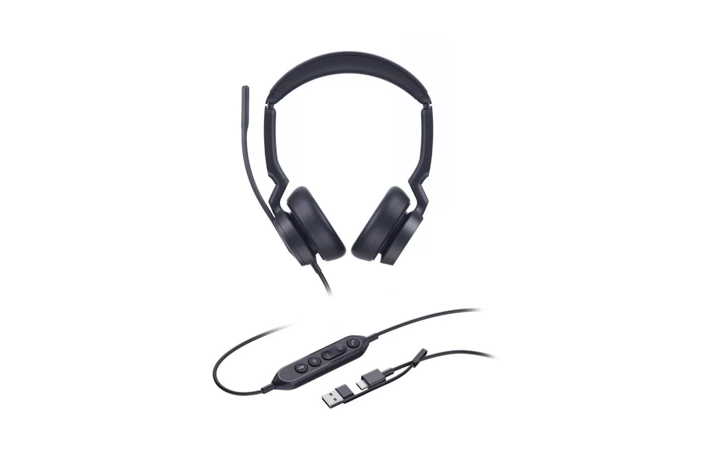 Auriculares Yealink UH46 Dual UC con cable USB-C/A Cancelaci&oacute;n de Ruido para oficina negros