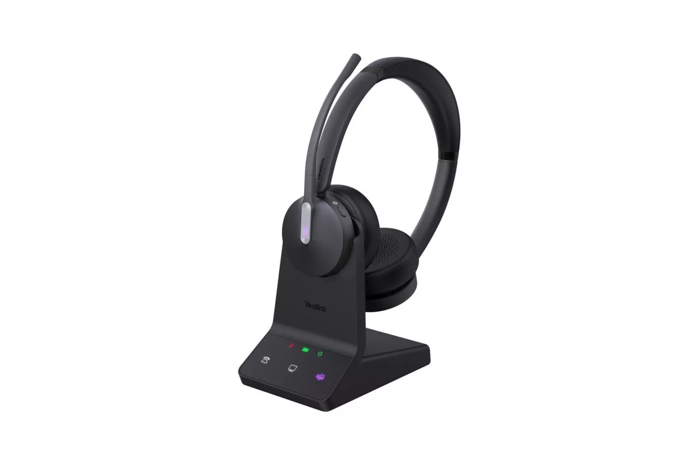 Auriculares Yealink WH64 Dual inal&aacute;mbricos Bluetooth DECT para oficina con micr&oacute;fono negro