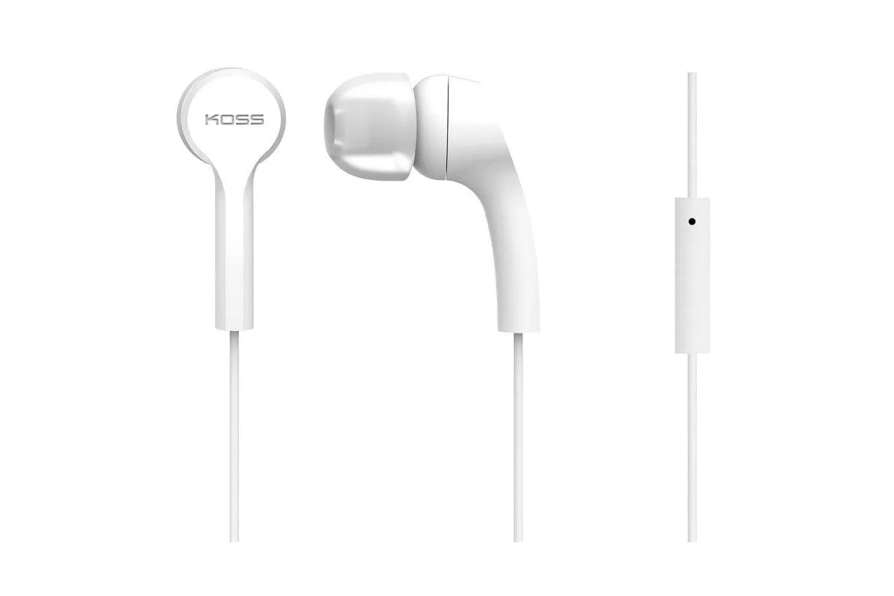 Auriculares Koss KEB9i con cable Jack 3,5 mm para llamadas y m&uacute;sica blancos