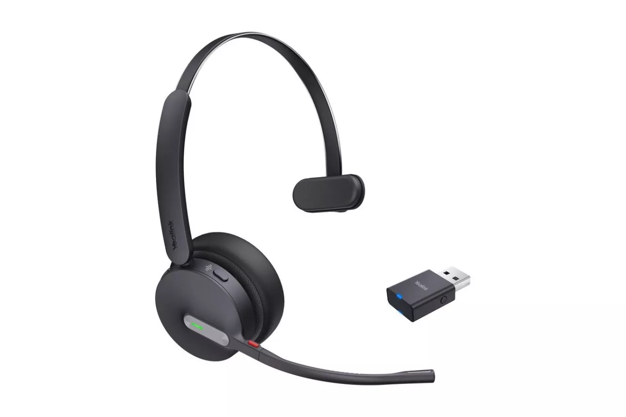 Auriculares Yealink WH64 Hybrid Mono UC inal&aacute;mbricos Bluetooth con cancelaci&oacute;n de ruido para oficina y call center negros