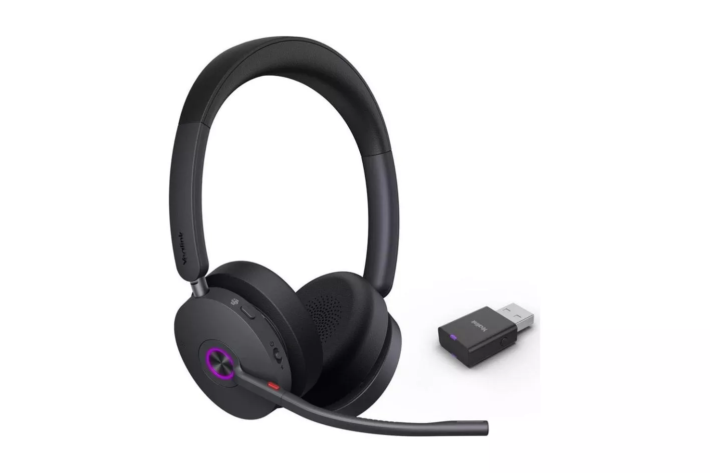 Auriculares Yealink WH68 Hybrid Teams inal&aacute;mbricos USB-C/USB-A para oficina con Cancelaci&oacute;n de Ruido, diadema, optimizados para Microsoft Teams, color negro