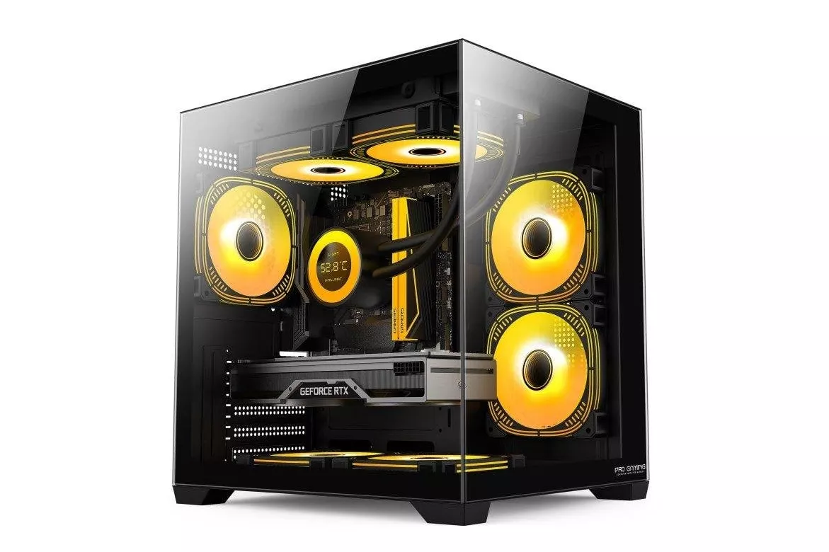 Caja ProGaming Ambra Negra Cube Tower Micro-ATX/Mini-ITX con 5 ventiladores ARGB