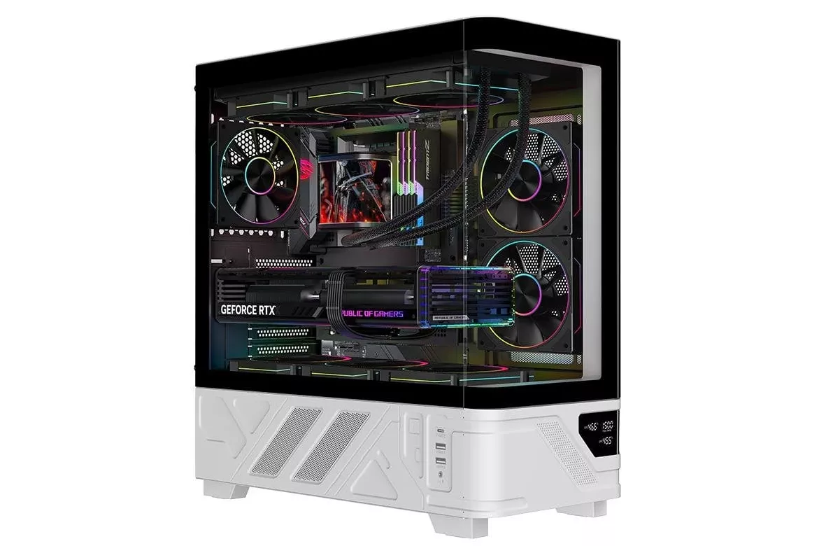 Carcasa Itek NETRON CURVED Torre ATX RGB Blanca