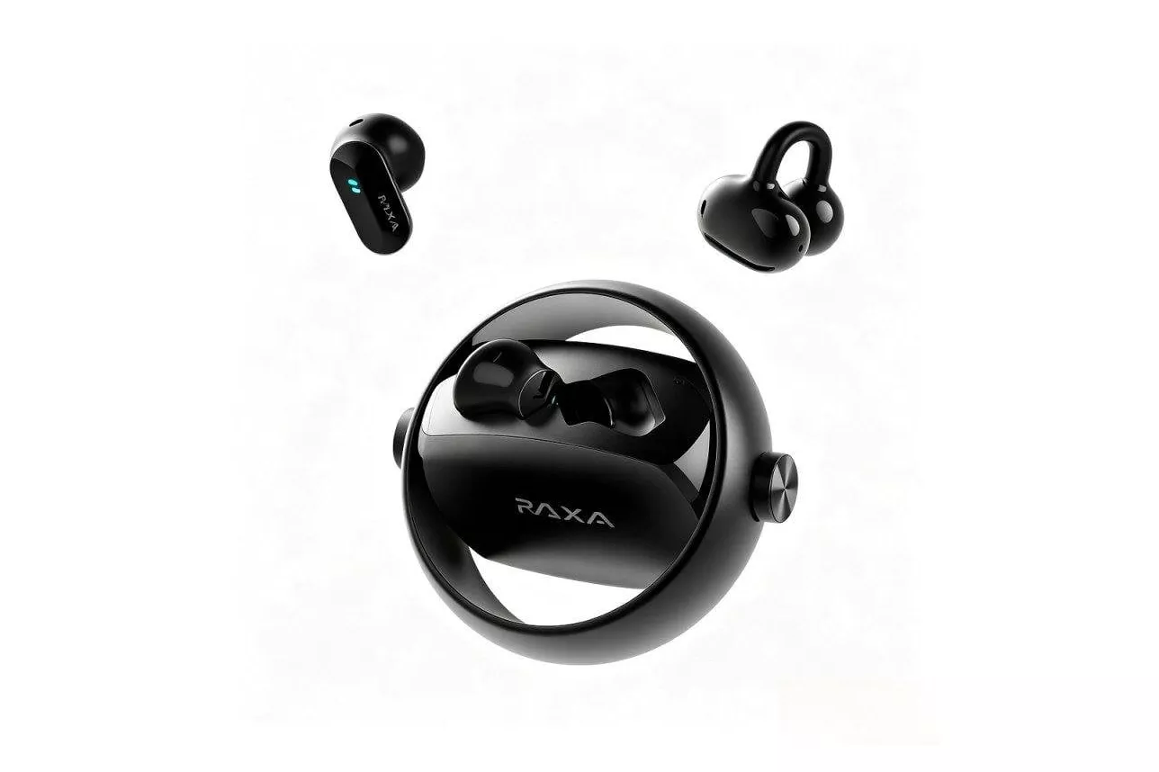 Auriculares Paxa inal&aacute;mbricos Bluetooth 6.0 2 en 1 clip y dise&ntilde;o abierto negro