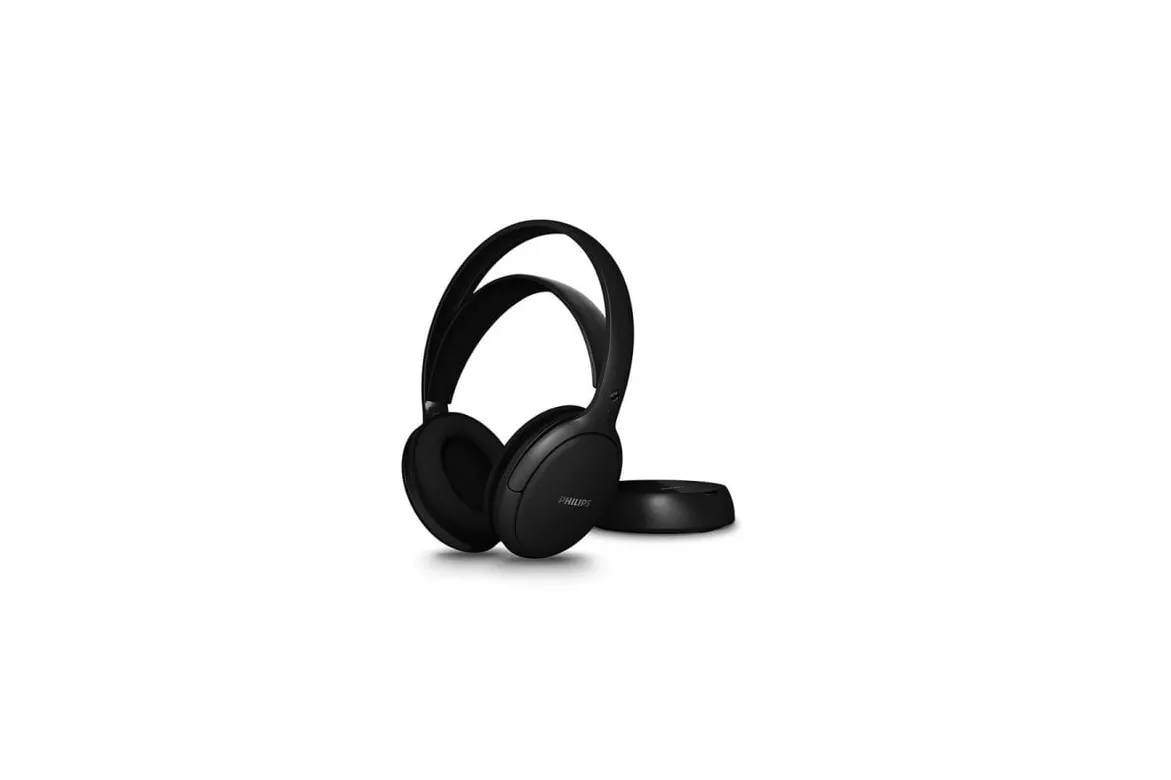 Auriculares Philips 6000 series inal&aacute;mbricos y con cable TV con carga r&aacute;pida y base negra