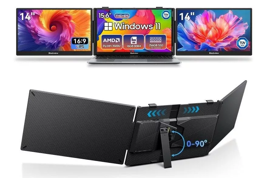 Monitor Blackview DCM5 14" FullHD IPS Port&aacute;til 60Hz USB-C Altavoz Integrado Carga Inversa Soporte ajustable