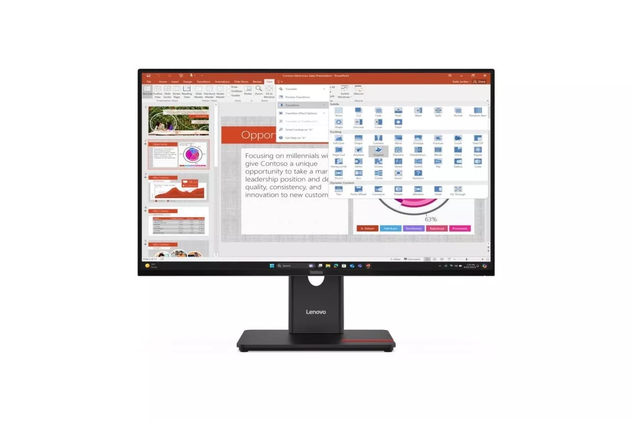 Monitor Lenovo ThinkVision T27-40 27" FullHD 120Hz IPS USB Hub Ajuste de altura