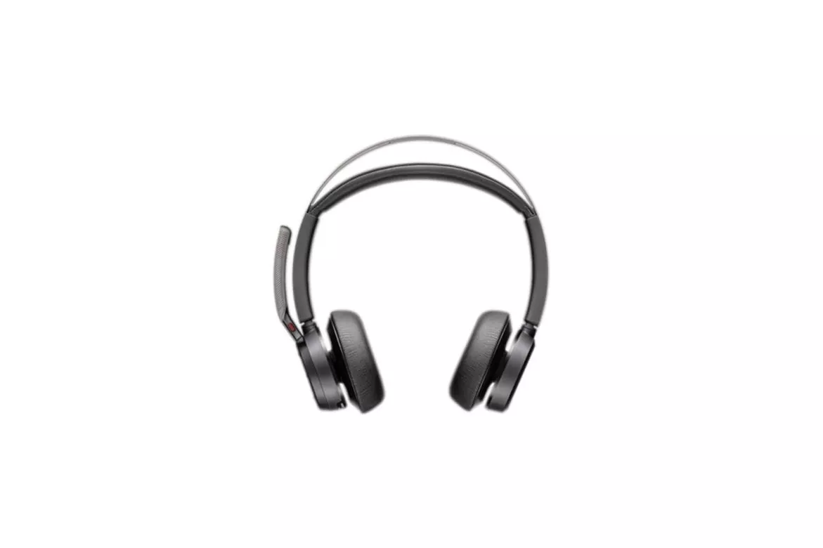 Auriculares Poly Voyager Focus 2-M inal&aacute;mbricos Bluetooth con Cancelaci&oacute;n Activa de Ruido, Micr&oacute;fono Boom y Base de Carga, Negro