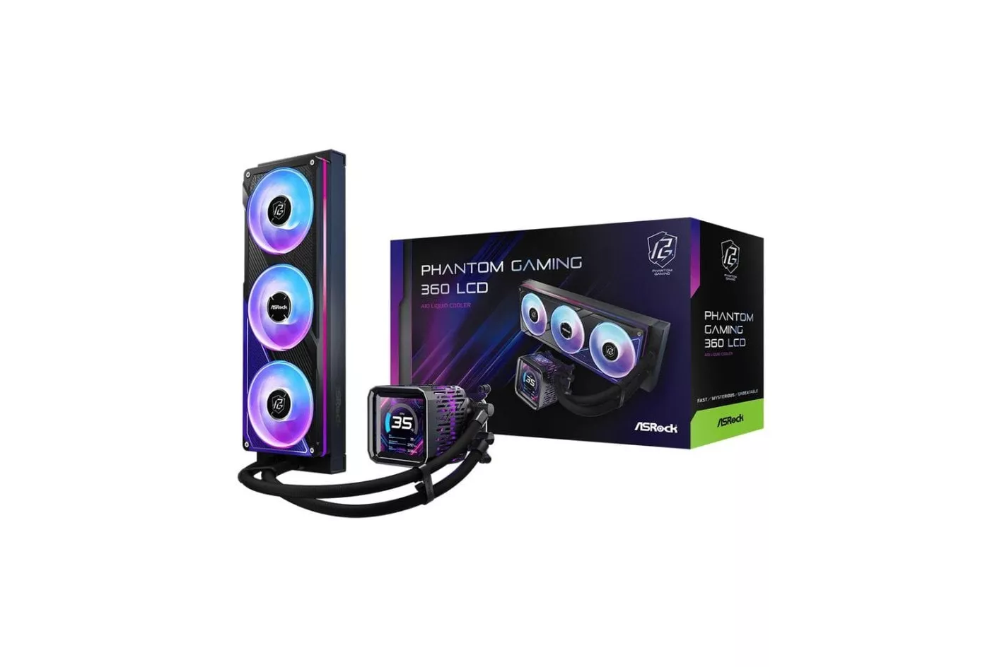 Refrigeraci&oacute;n L&iacute;quida AsRock Phantom Gaming 360 LCD 360mm 3 Ventiladores LED
