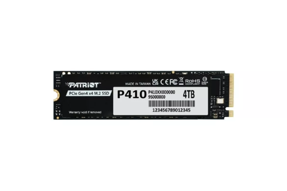 Disco Duro Patriot P410 4TB M.2 SSD NVMe PCIe 4.0 5000MB/s 4500MB/s