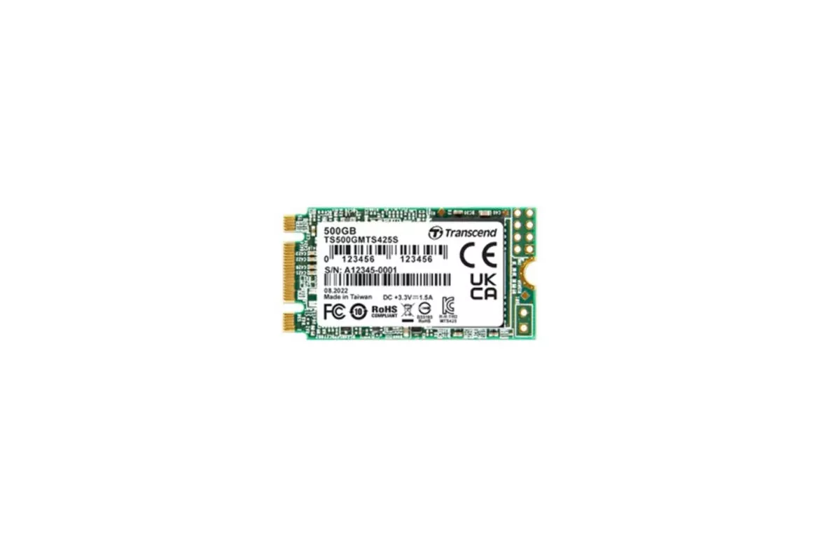 Disco Duro Transcend 425S 500 GB M.2 SATA 530 MB/s Lectura 480 MB/s Escritura