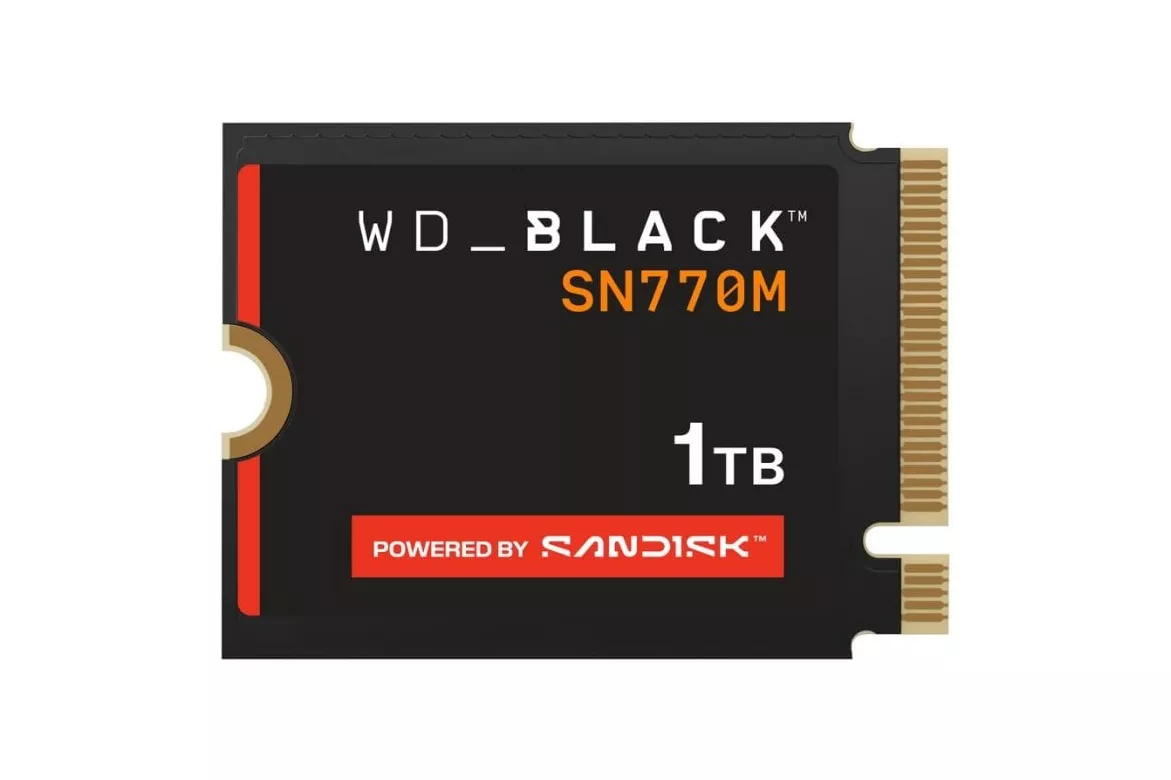 Disco Duro WD Black SN770M 1 TB M.2 SSD NVMe PCIe 4.0 5150MB/s Gaming
