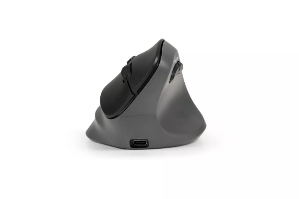 Rat&oacute;n BakkerElkhuizen PRF Pro Inal&aacute;mbrico y USB-C 2400 DPI Negro Gris Vertical Recargable