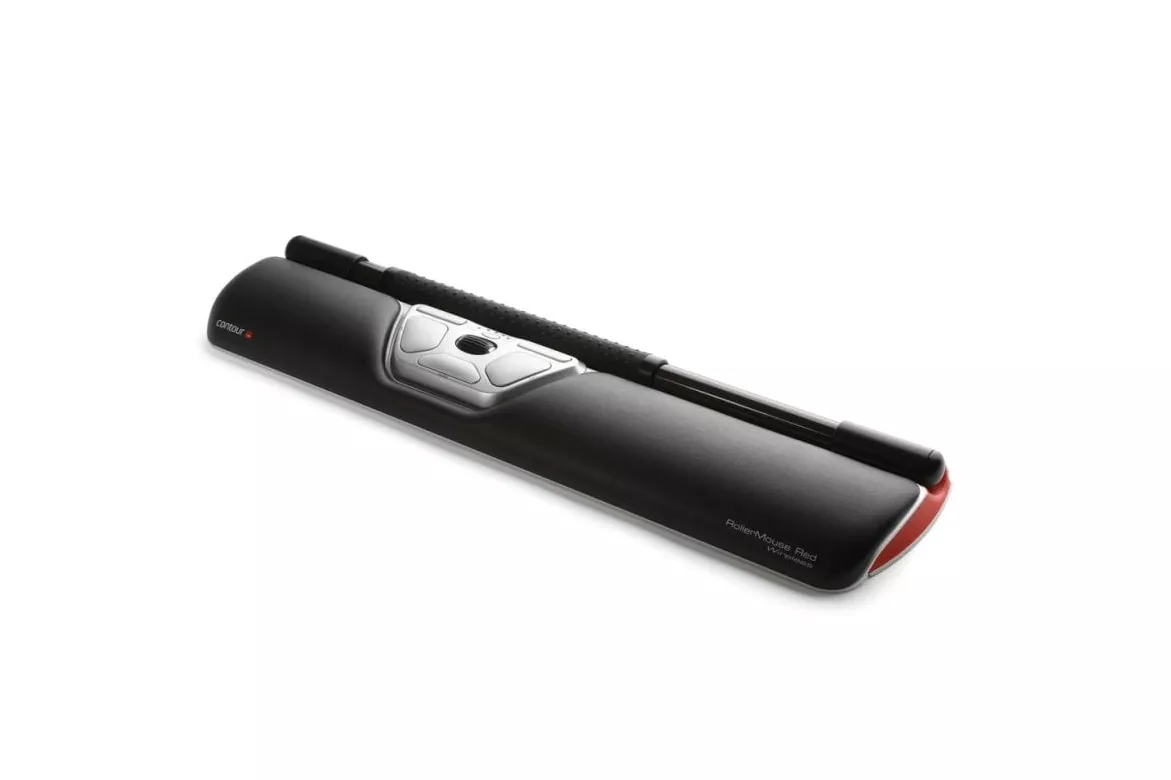 Rat&oacute;n Contour Design RollerMouse Red Wireless Inal&aacute;mbrico 2800 DPI Negro Ergon&oacute;mico