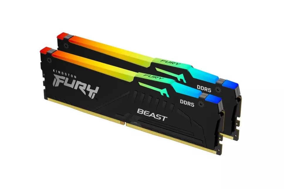 Memoria RAM Kingston FURY Beast RGB 64GB 2x32GB DDR5 5600MHz CL36 AMD EXPO Negro