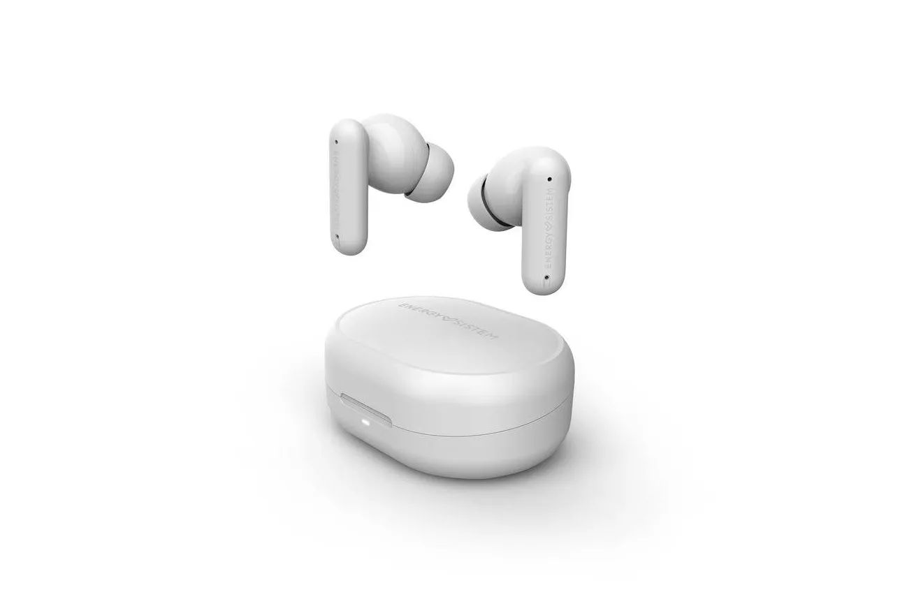 Auriculares Energy Sistem Chill inal&aacute;mbricos Bluetooth con Cancelaci&oacute;n de Ruido, Micr&oacute;fono y resistencia IPX4, blancos