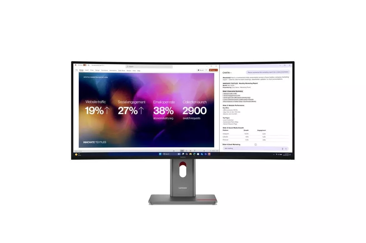 Monitor Lenovo ThinkVision P40WD-40 39,7" UltraHD 5K 120Hz Curvo IPS HDR10 Thunderbolt Altavoces