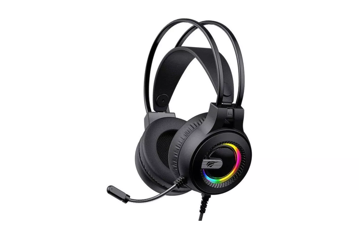 Auriculares Havit H2040d con cable USB y jack 3,5 mm para gaming con retroiluminaci&oacute;n multicolor negros