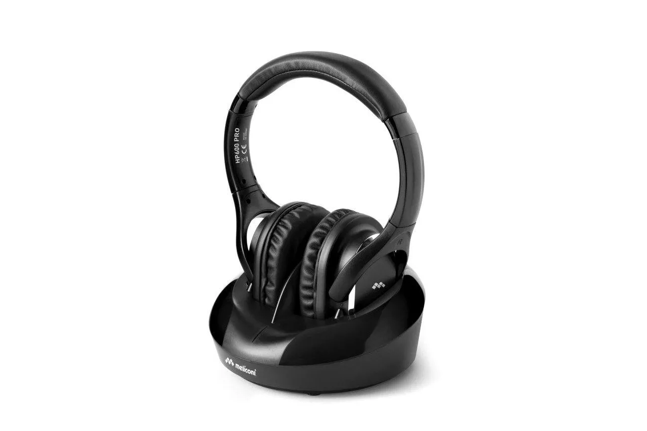 Auriculares Meliconi HP600 Pro inal&aacute;mbricos y con cable RF para m&uacute;sica, negros