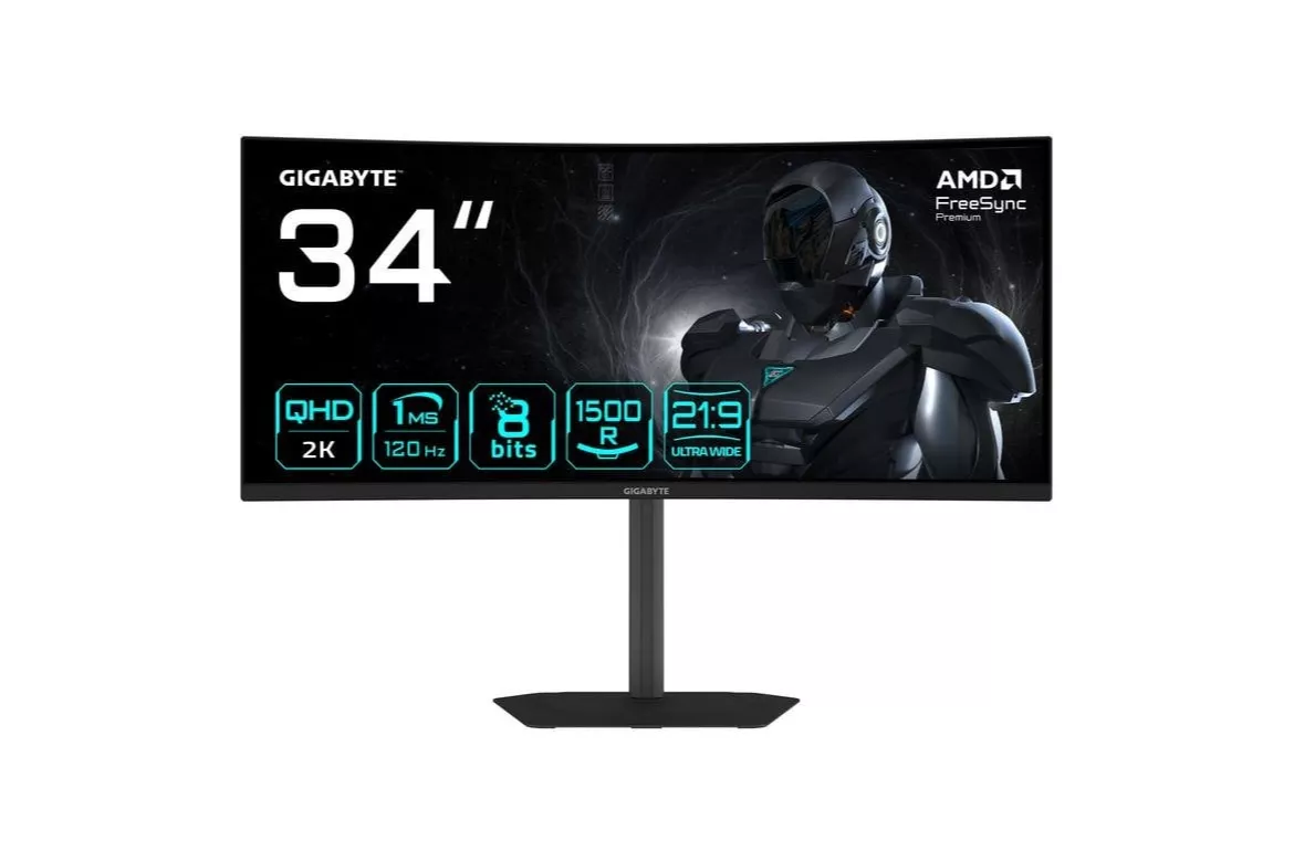 Monitor GIGABYTE GS34WQCA 34" UltraWide QHD 120Hz VA Curvo 1ms FreeSync Premium HDR10